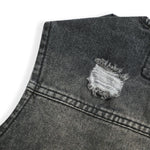 Vintage Wash Denim Ripped Vest