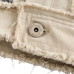 Vintage Ink-Style Patchwork Denim Jacket