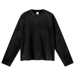 Whisker Wash Frayed Soft Brushed Vintage Long Sleeve Tee