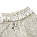 Leopard Print Polka Dot Ruffle Waist Rhinestone Graffiti Wide-Leg Jeans