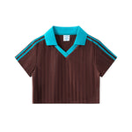 Contrast Panel Y2K Athletic Crop Tee