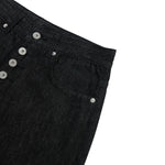 Raw Denim Jeans With Wheat‑Engraved Buttons