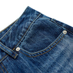 Slub Denim Wide Leg Jeans