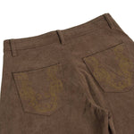 Vintage Washed Corduroy Embroidered Baggy Wide Leg Jeans