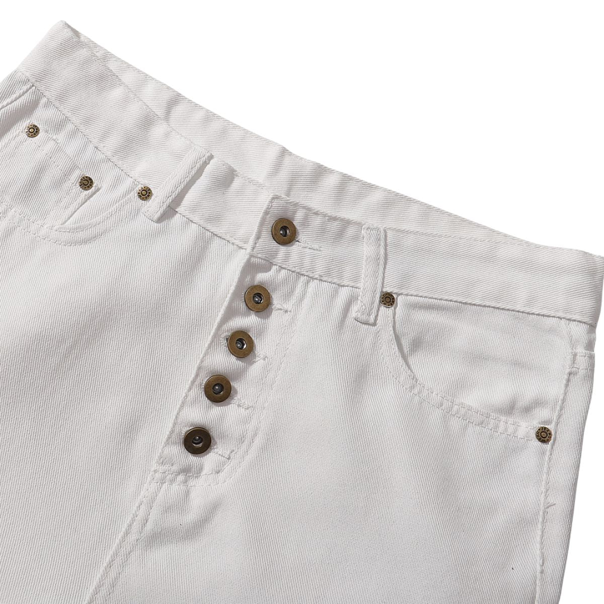 Button Fly Wide Leg Denim Jeans