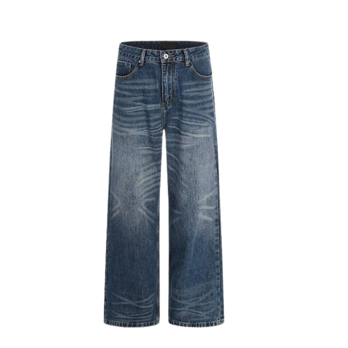 Retro Sandwashed Straight Leg Denim Jeans