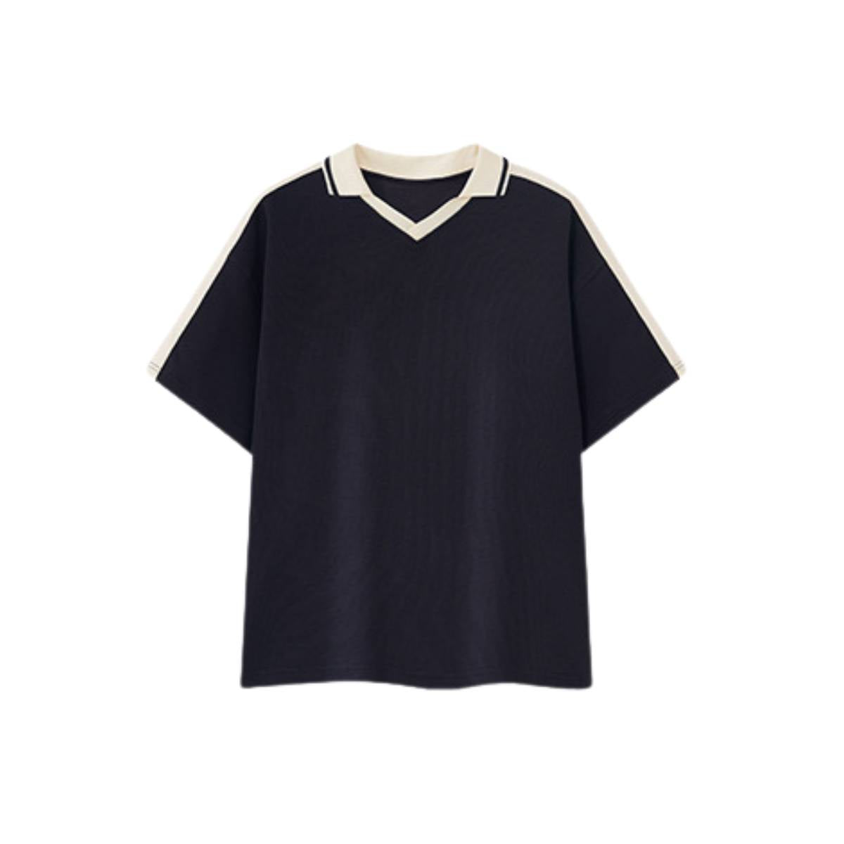 Vintage Waffle Colorblock Boxy Fit Heavyweight Polo T-Shirt
