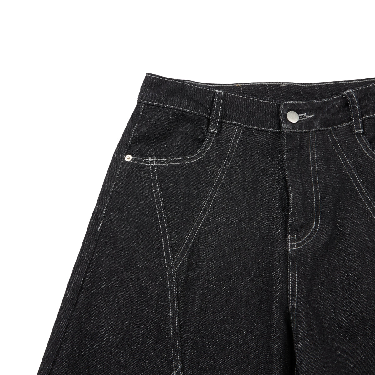 Vintage Washed Paneled Barrel-Leg Baggy Jeans