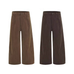 Ins Style Washed Corduroy Striped Relaxed Wide Leg Pants