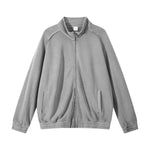 Heavyweight Cotton Stand Collar Washed Full‑Zip Sweatshirt