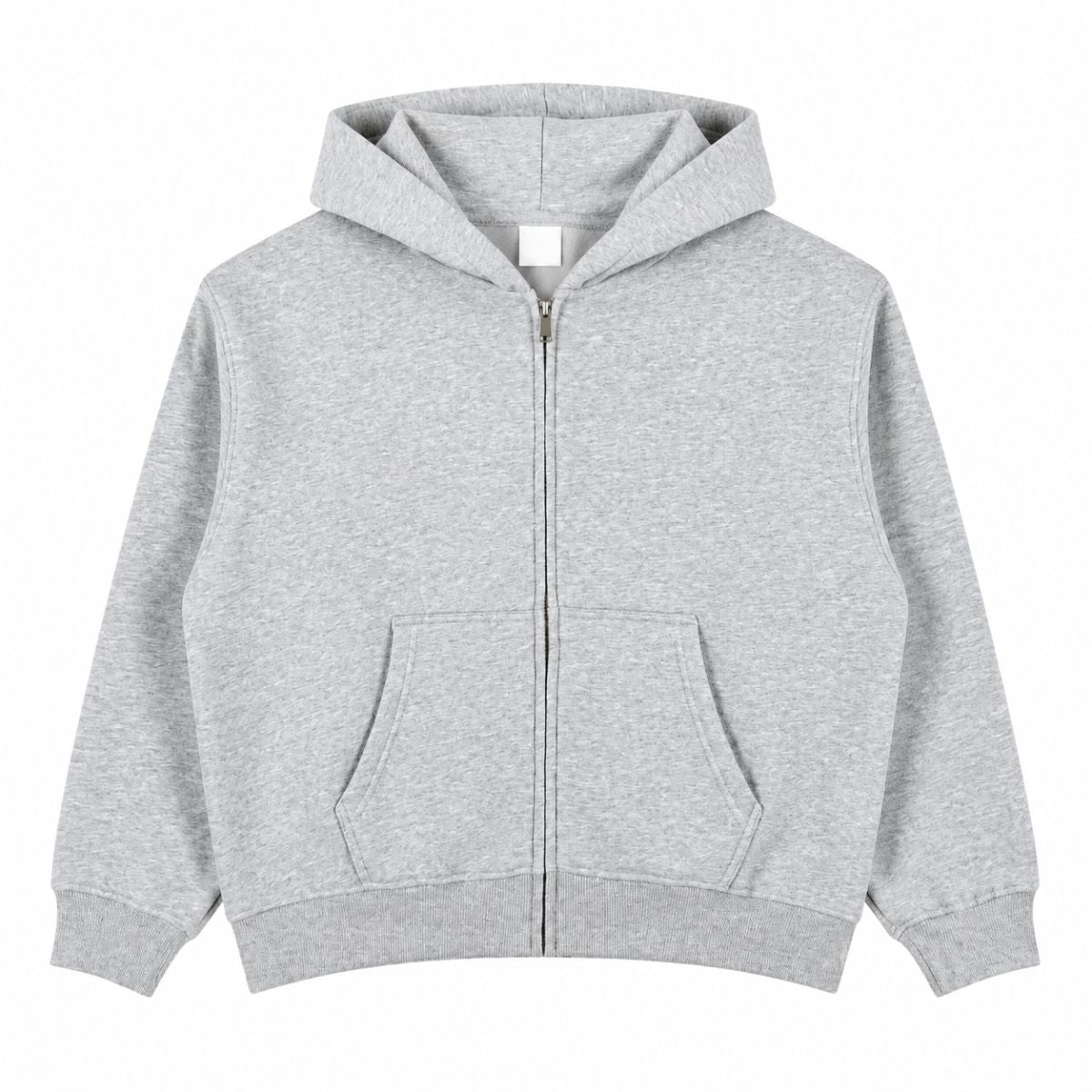 Boxy Cropped 340G Thermal Fleece Zip Hoodie