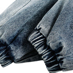 Heavyweight American Washed Distressed Denim Jacket with Flouncing