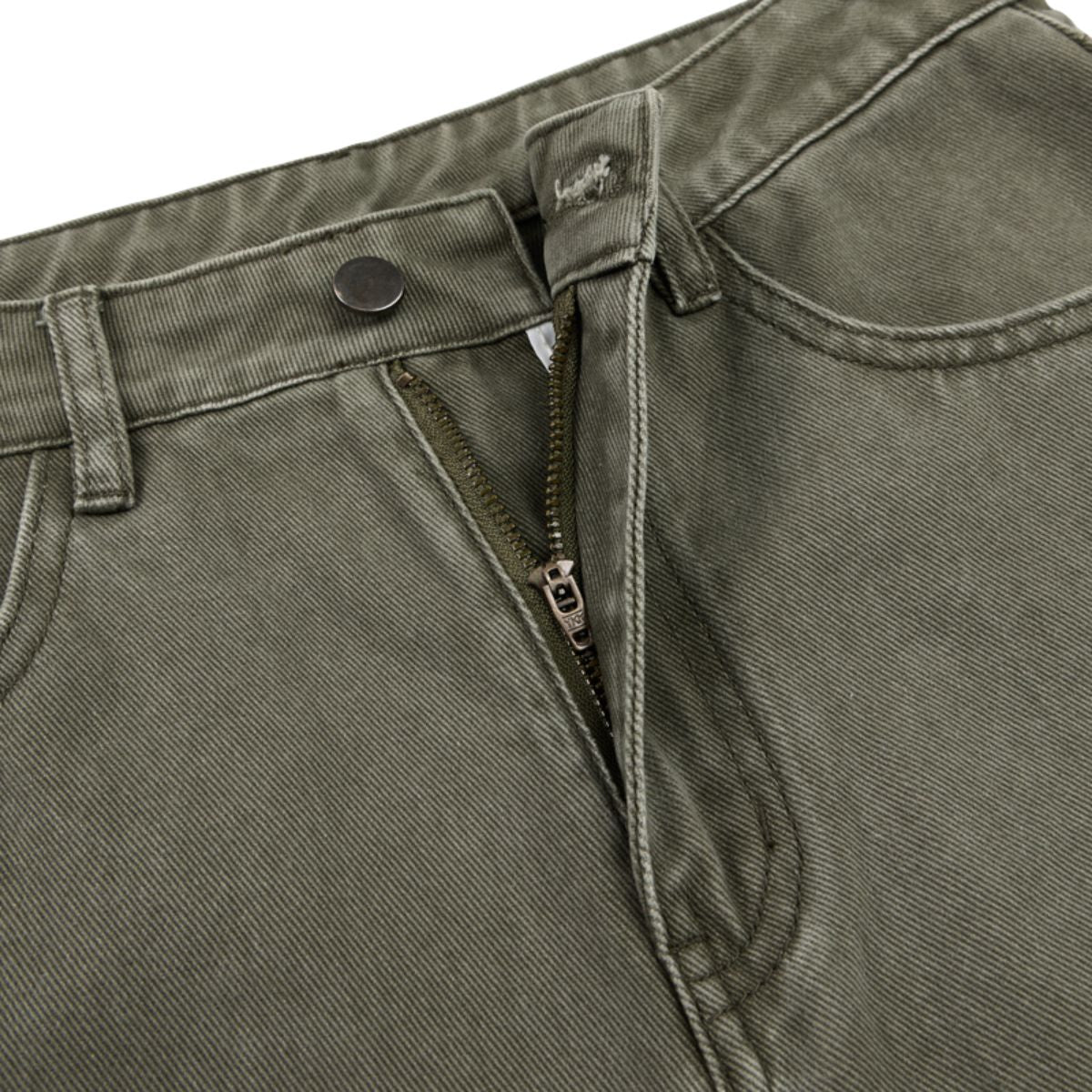 Vintage Washed Curved‑Seam Baggy Wide‑Leg Trousers