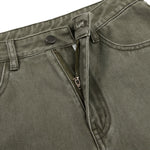 Vintage Washed Curved‑Seam Baggy Wide‑Leg Trousers