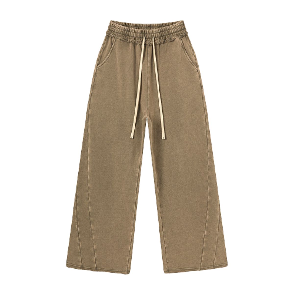 Streetwear Vintage Batik Washed Distressed Spliced Wide Leg Pants