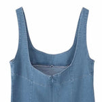 Falda vaquera con bordado de perlas y lavado vintage