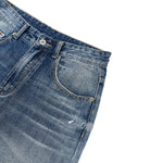 Vintage Splash Paint Washed Whisker Denim Pants