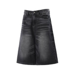 Vintage Washed Wide Leg Denim Shorts