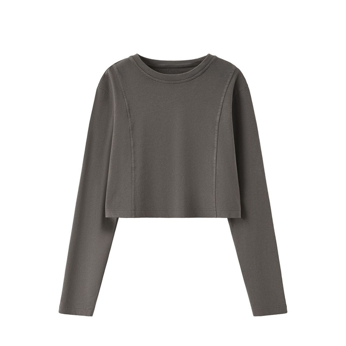 Washed Distressed Kanjha‑Su Seam‑Spliced Crew Neck Sweatshirt