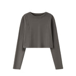 Washed Distressed Kanjha‑Su Seam‑Spliced Crew Neck Sweatshirt