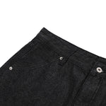 Vintage Black Zip Hem Slim Flare Jeans