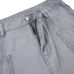 Vintage Washed Baggy Curved-Leg Cargo Pants