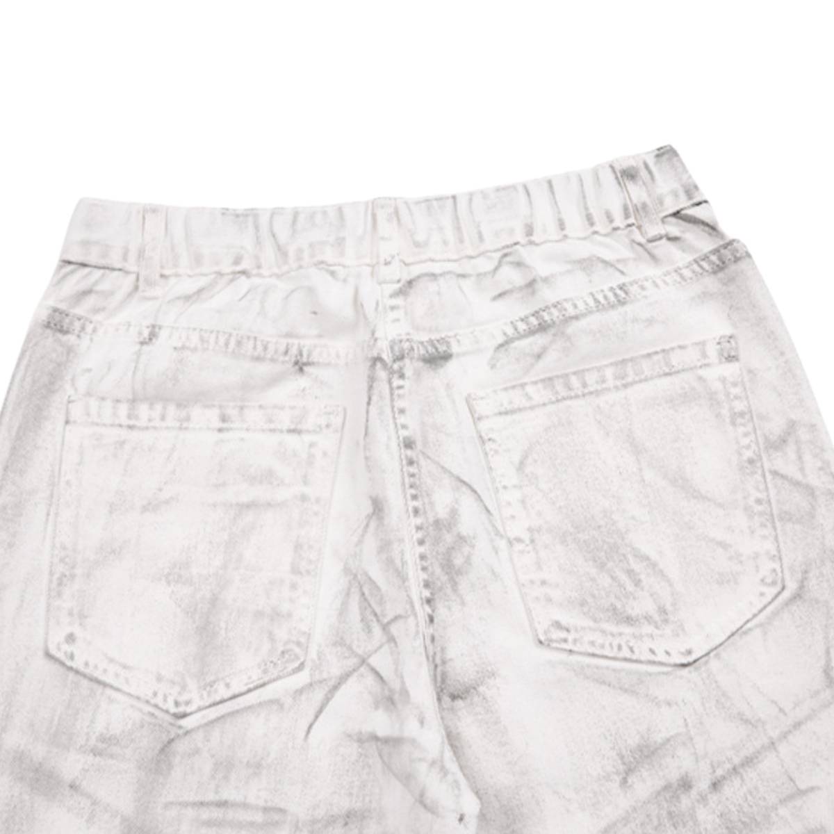 Graffiti Spray Washed Baggy Flared Denim Pants