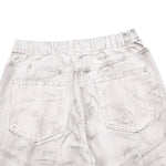 Graffiti Spray Washed Baggy Flared Denim Pants