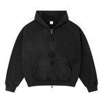 Vintage Relaxed Drop‑Shoulder Zip‑Up Hoodie