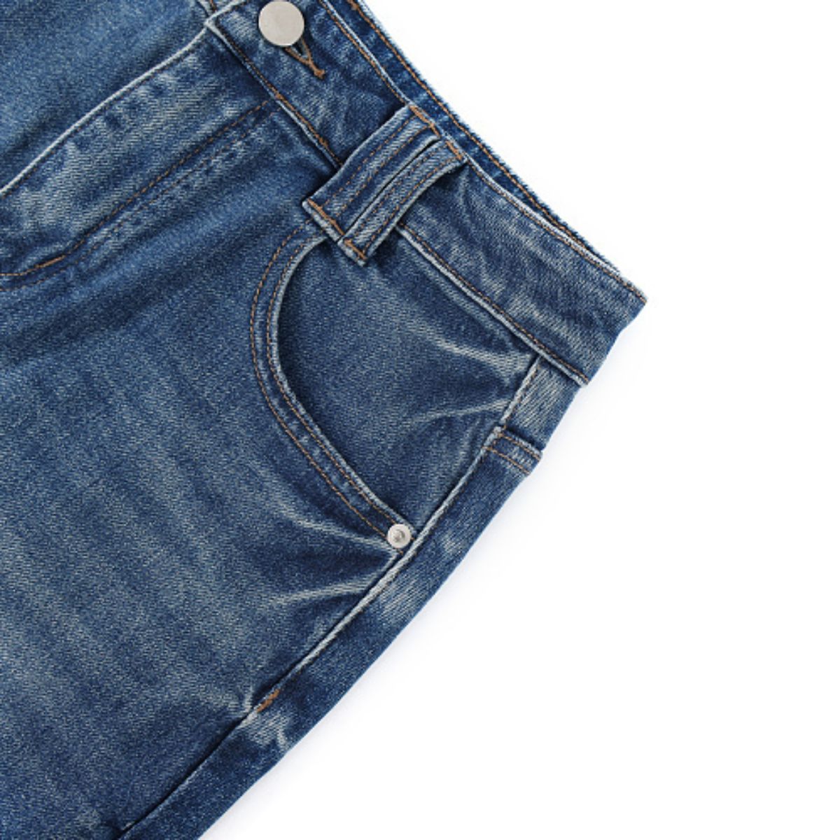 Vintage Washed A-Line Denim Midi Skirt