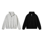 Washed Raw Edge Double Slider Zip Hoodie