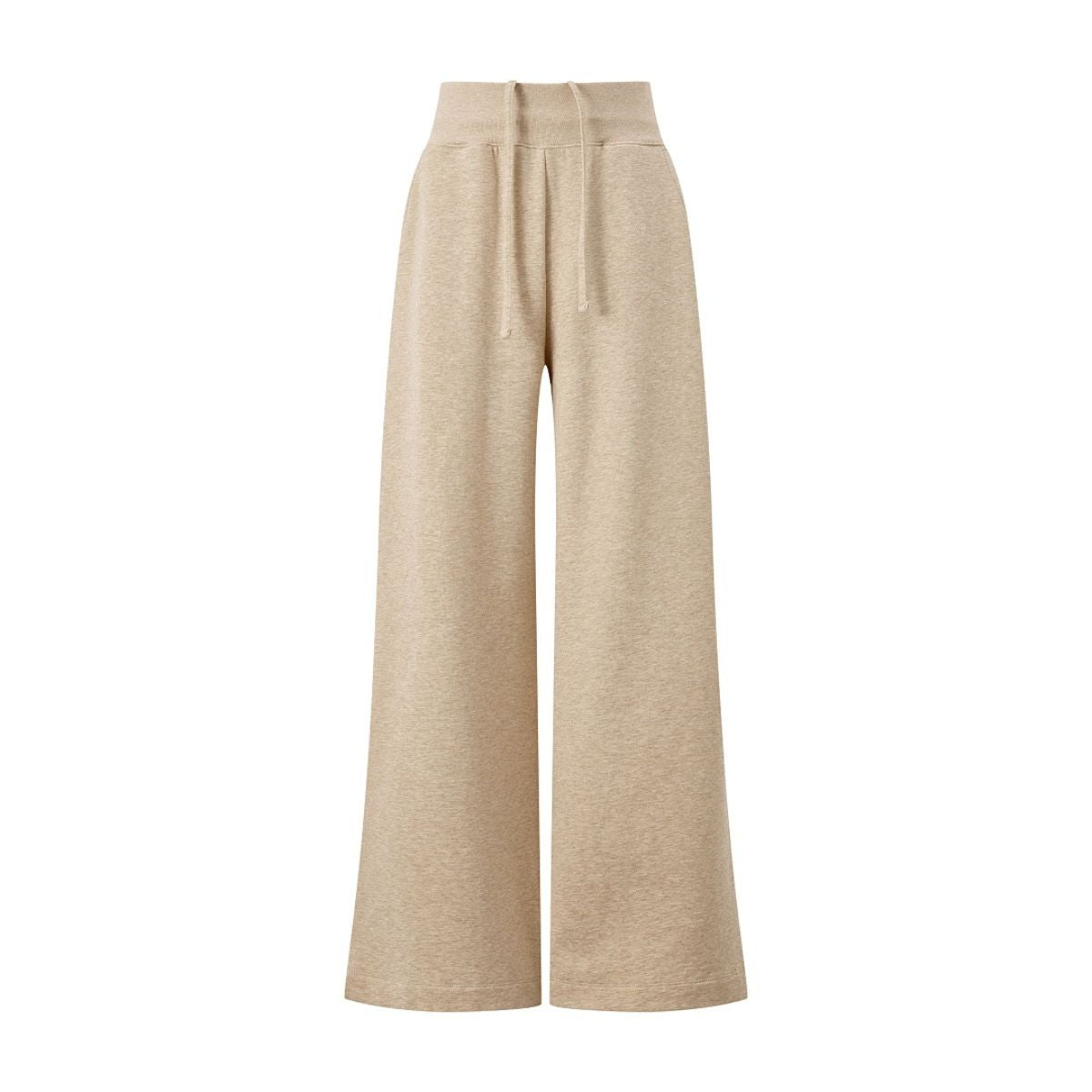 Quiet‑Luxury Old Money Heather Ribbed Waist‑Tapered Trousers