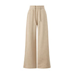 Quiet‑Luxury Old Money Heather Ribbed Waist‑Tapered Trousers