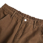 American Workwear Relaxed Solid Patchwork Wide-Leg Utility Cargo Pants