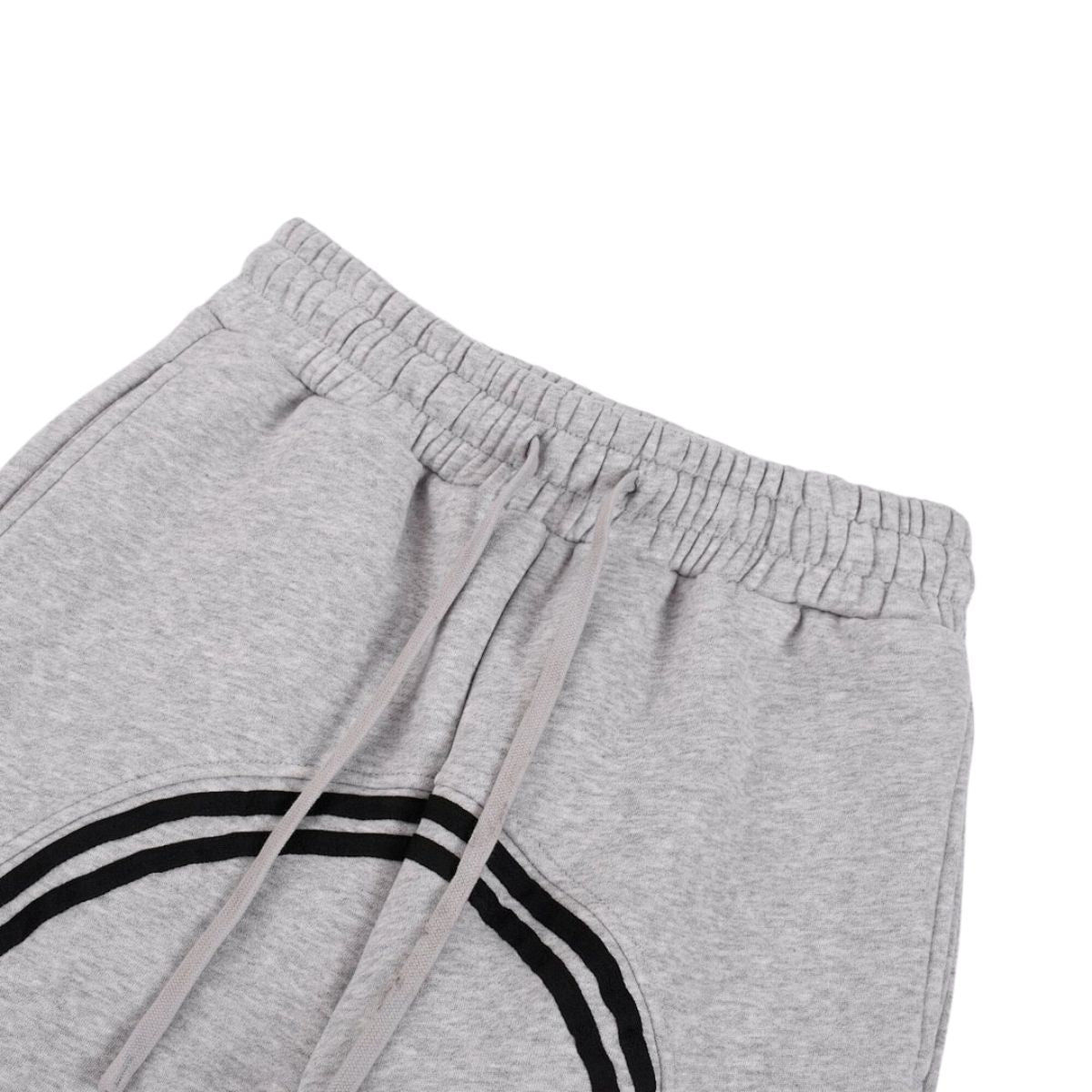 Color‑Contrast Webbing Fleece‑Lined Loose Jogger Pants