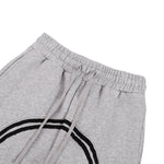 Color‑Contrast Webbing Fleece‑Lined Loose Jogger Pants