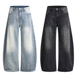Vintage Fade Sculptural Barrel Leg Denim Jeans