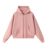 Vintage Washed Boxy Full Zip Hoodie Jacket