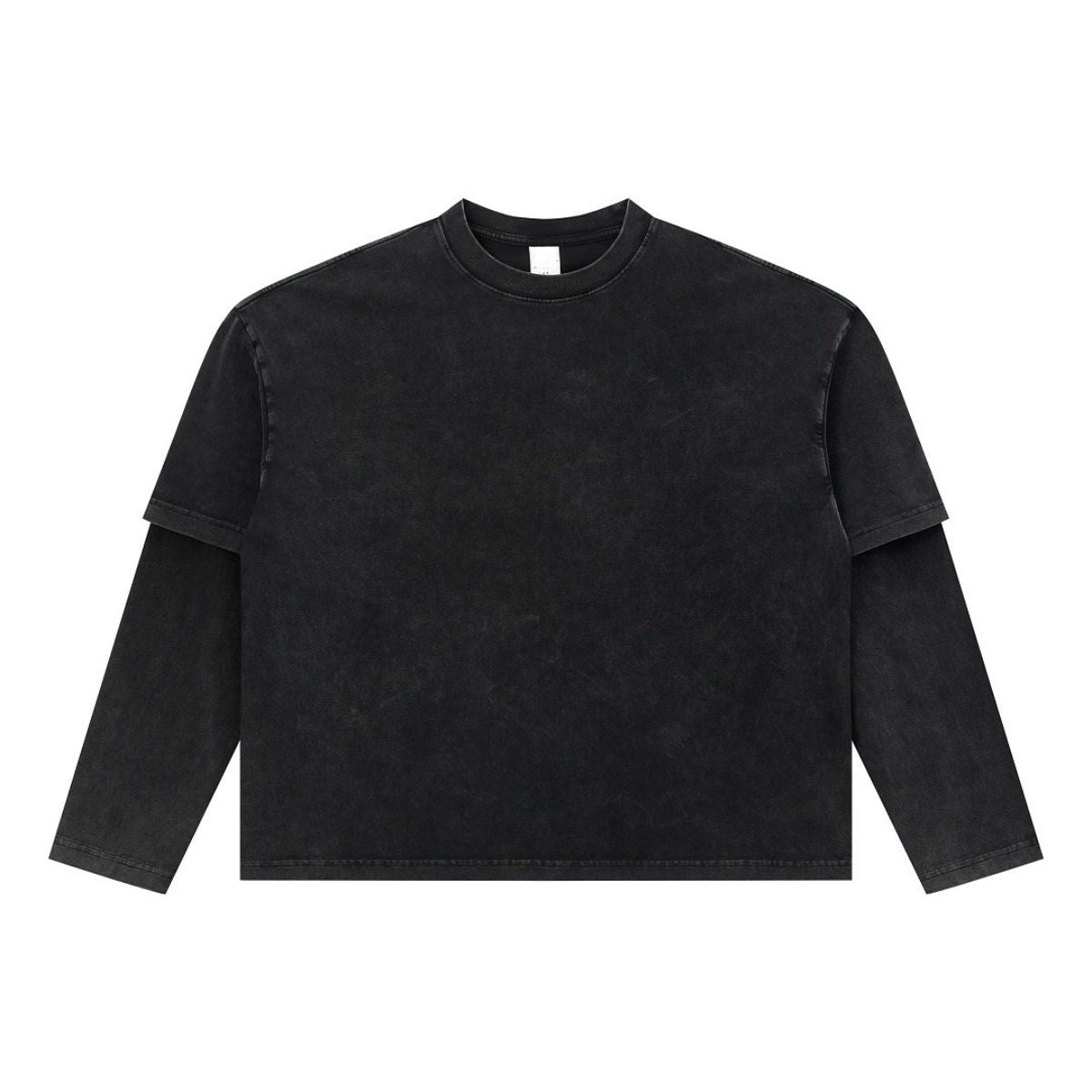 Vintage Snow‑Washed Relaxed Two‑Piece Sleeve Long Sleeve T‑Shirt