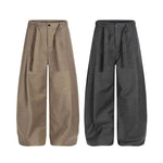 Washed Utility Wide-Leg Cargo Pants
