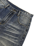 Loose Straight‑Leg Vintage Whiskered Jeans