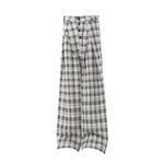 Vintage Plaid Pleated Wide Leg Trousers