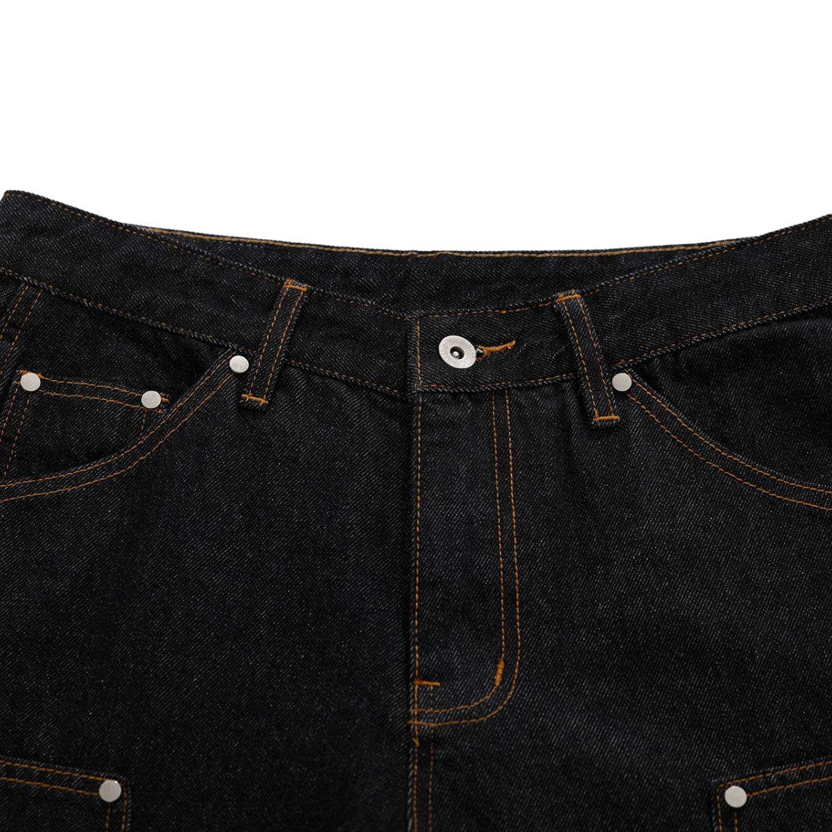 Raw Denim Metal Detail Flare Jeans