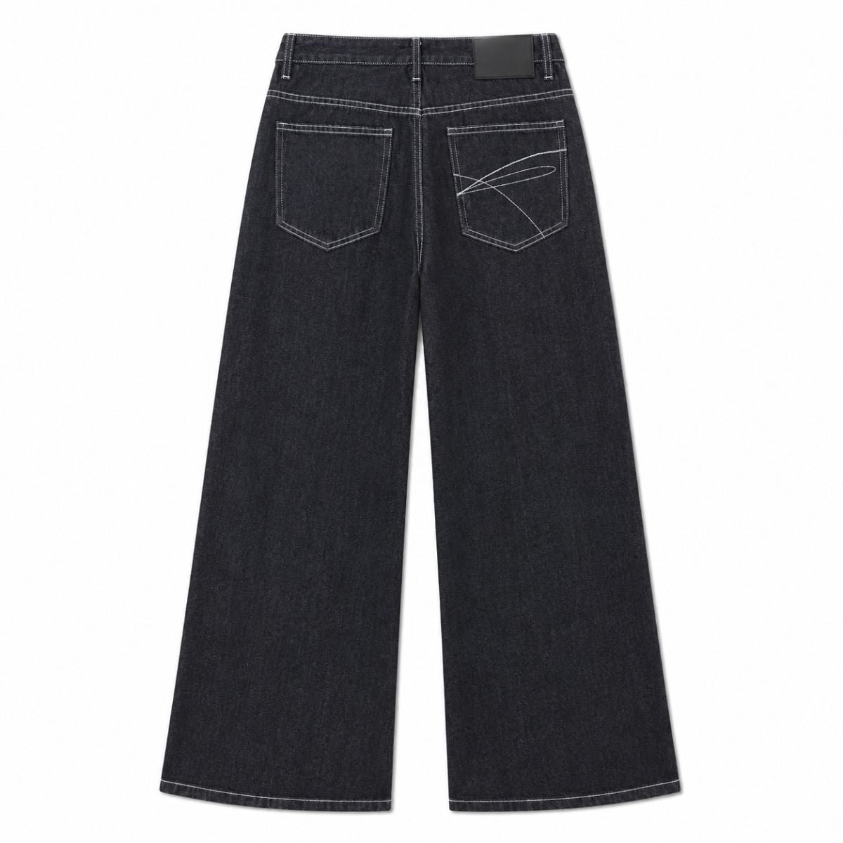 Button Fly Relaxed Straight Leg Raw Denim Jeans