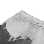 Streetwear Deconstructed Panel Stripe Flare Jeans