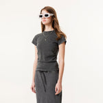 Washed Cotton Pleated Waist Tee 8.55oz