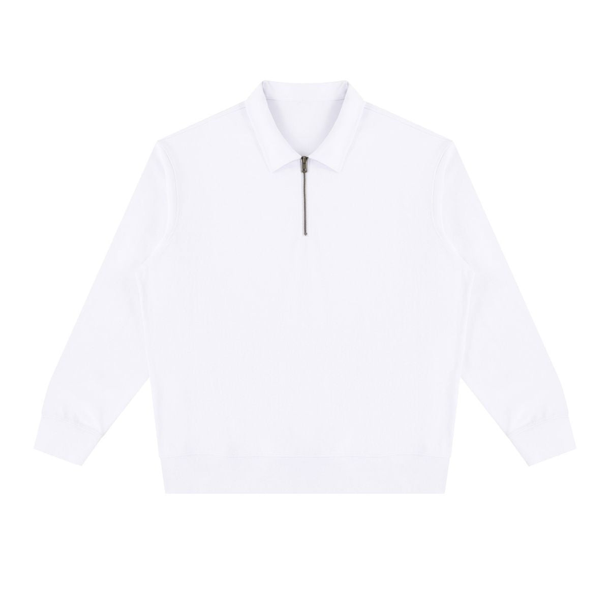Heavyweight Washed Stand Collar Zip Polo Sweatshirt