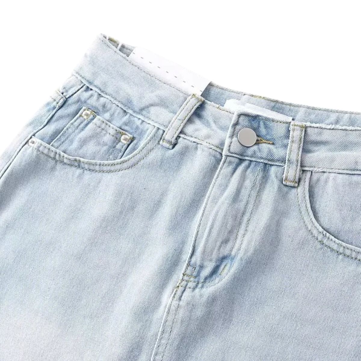 Washed Whisker Denim Mini Skort