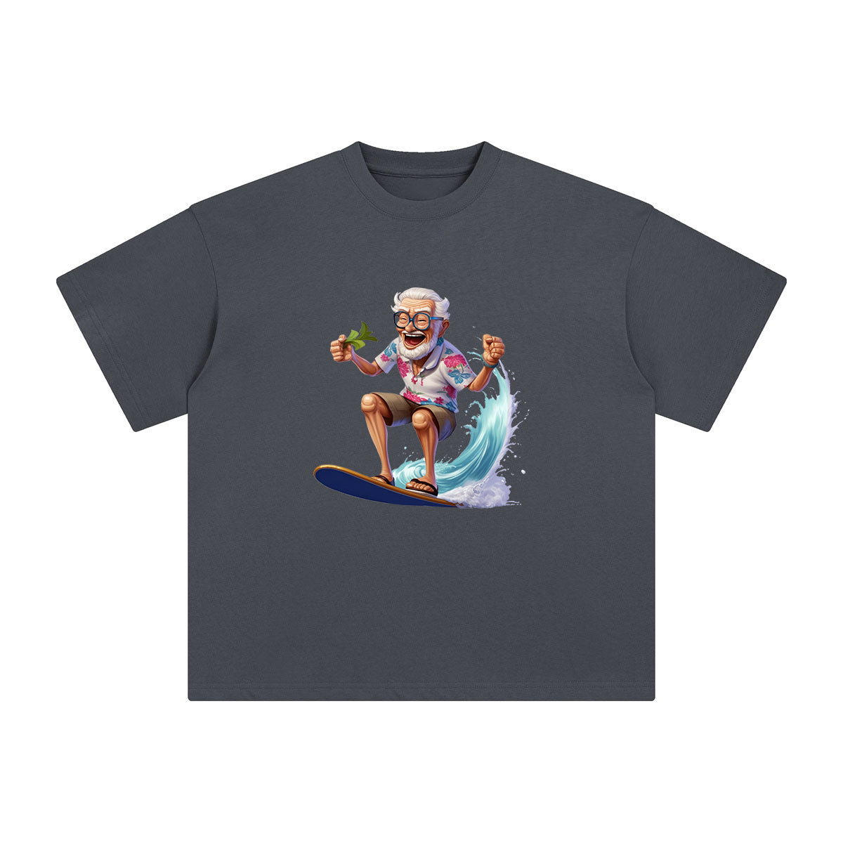 Grandpa Surfing Graphic Tee-INNBLAC Fashion Apparel