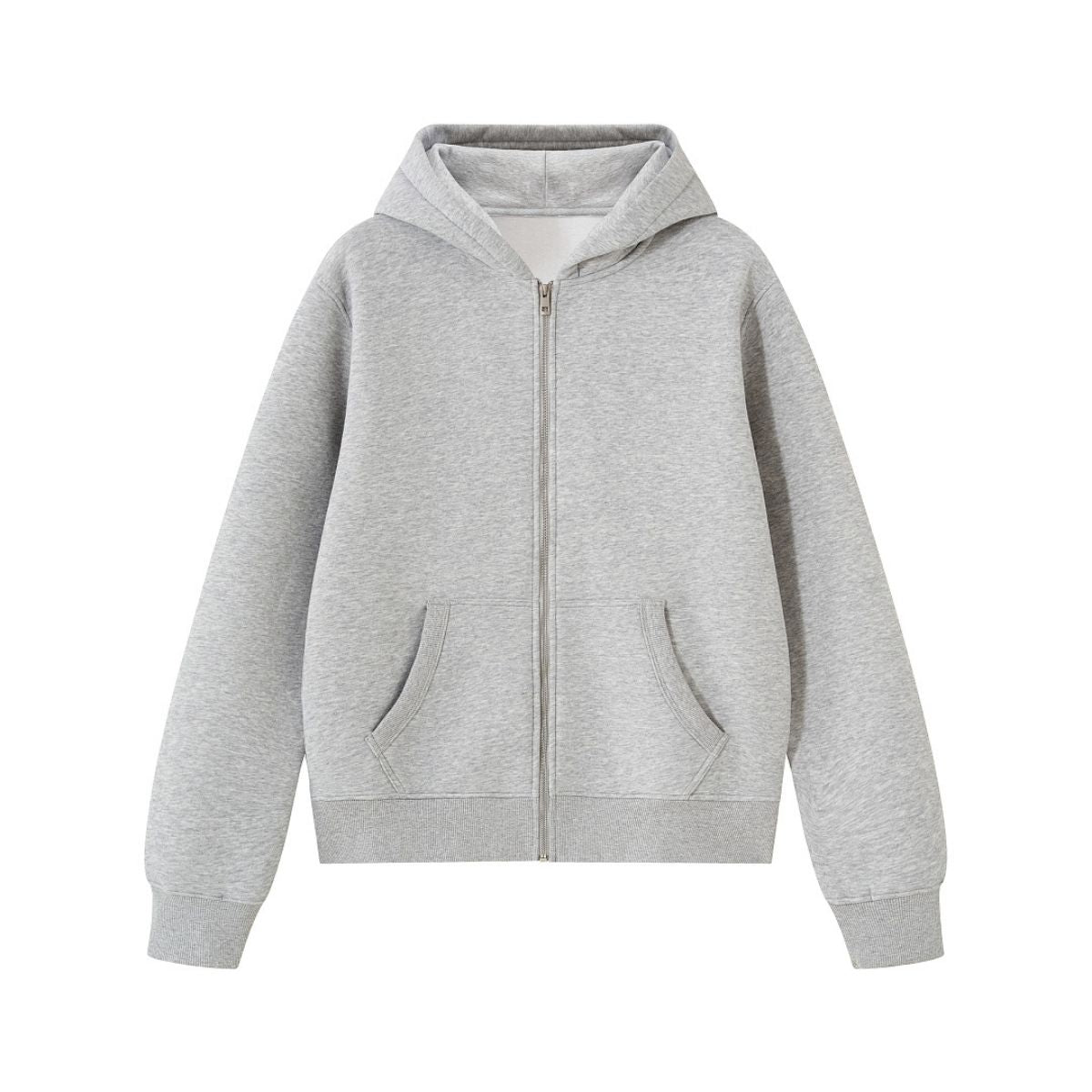 Fleece‑Lined Zip Up Vintage Regular Fit Hoodie
